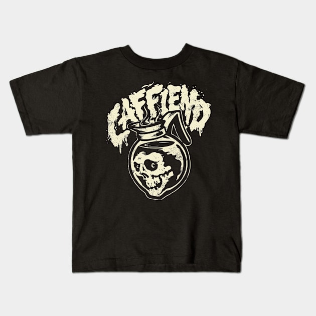 Caffiend Kids T-Shirt by heartattackjack